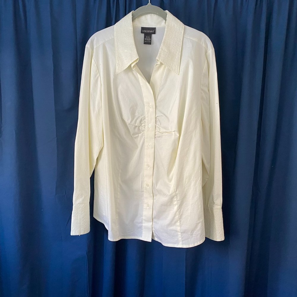NWOT- Soft Cream blouse with unique cuffs